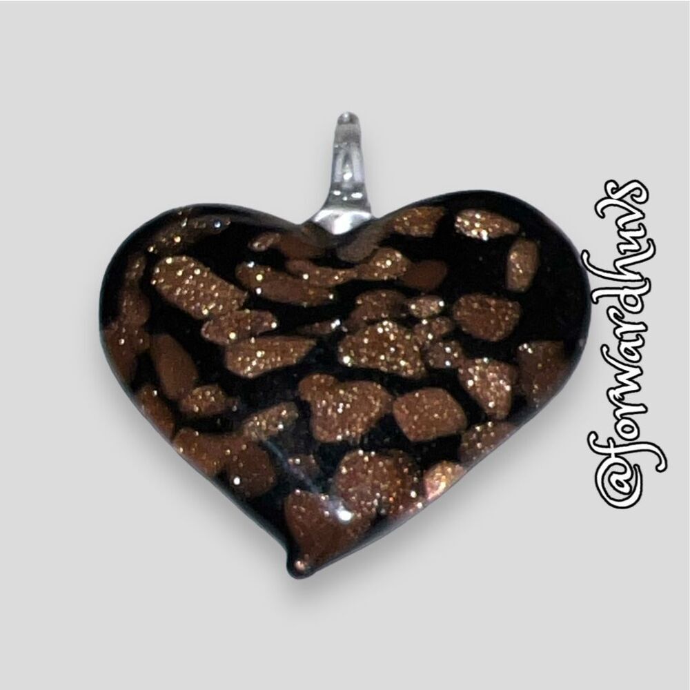 Hand Crafted Glass Heart Pendant without Chain